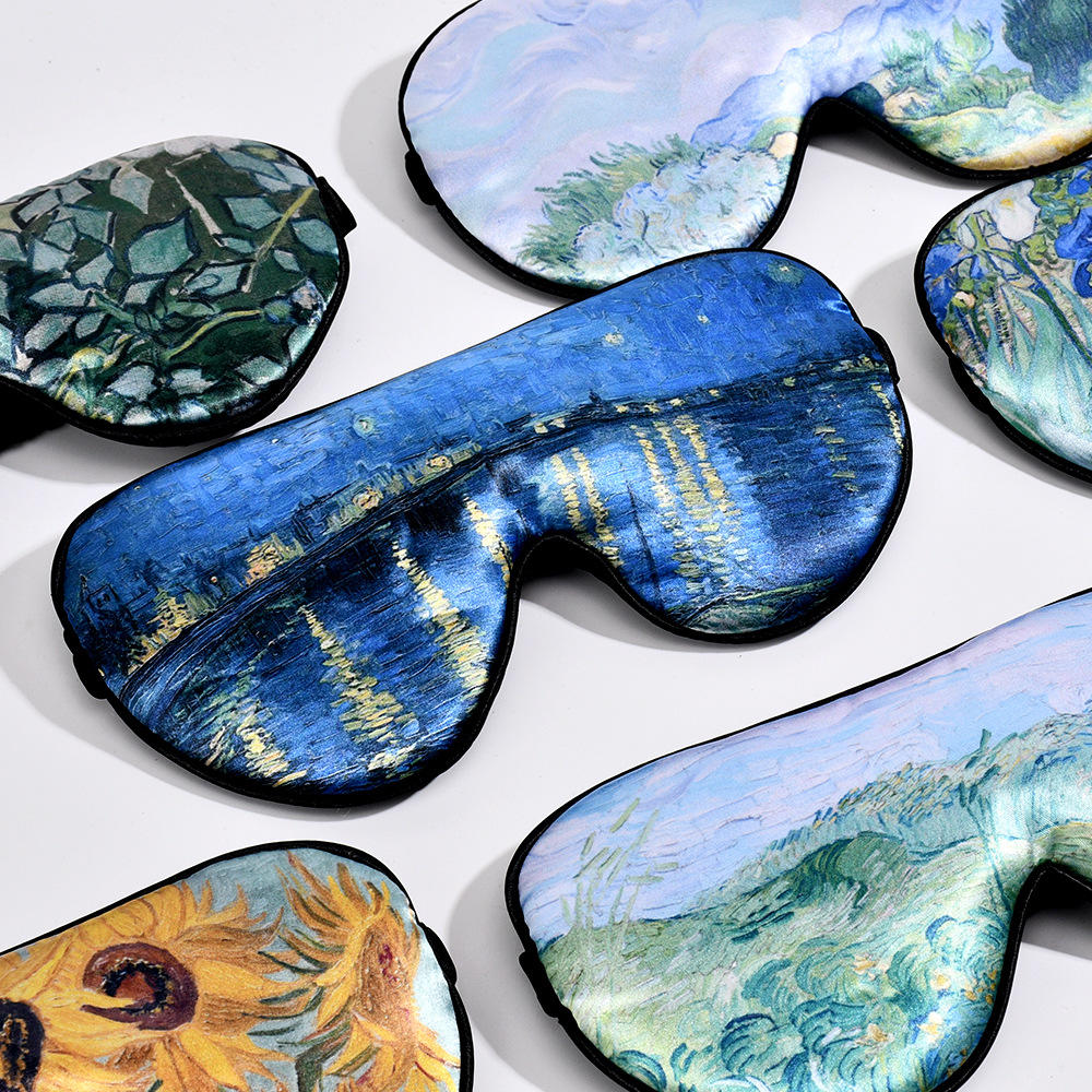 High-Value Eye Lightweight Comfortable Portable Sleep Artistic Design Printed Van Gogh for Travel Sleep Aid Relaxation Eye