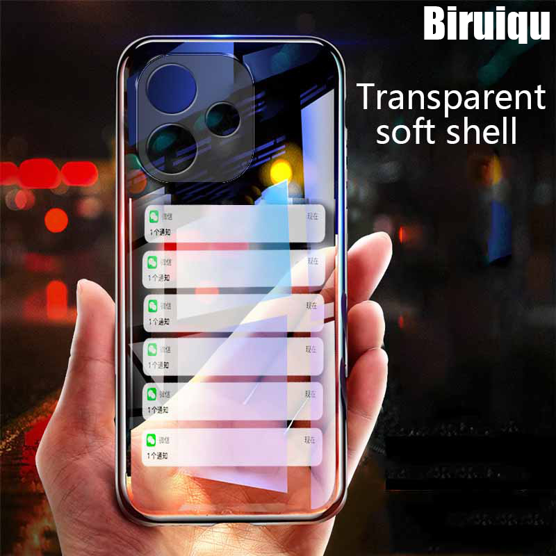 Biruiqu For OPPO A5 4G Back Cover Soft Casing Transparent TPU Simple Case Covers