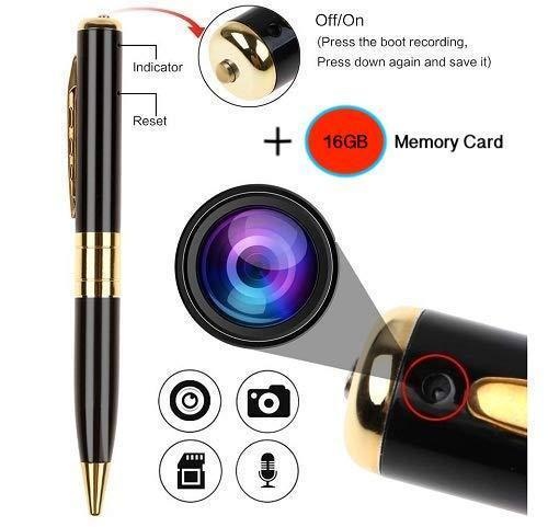 Hidden Pen Camera HD 1080P Portable Digital Video Recorder with Photo Taking, USB Port Covert Cam