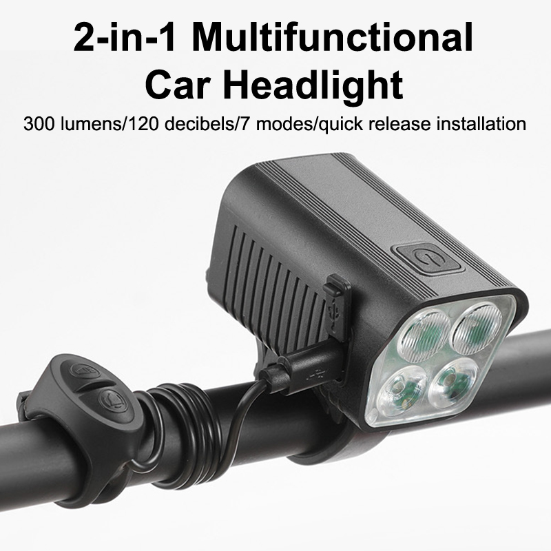 Motorcycle Front Headlight Waterproof Motorcycle Headlight For Cycling Easy To Install Safety Motorcycle Front Light With Horn CF8