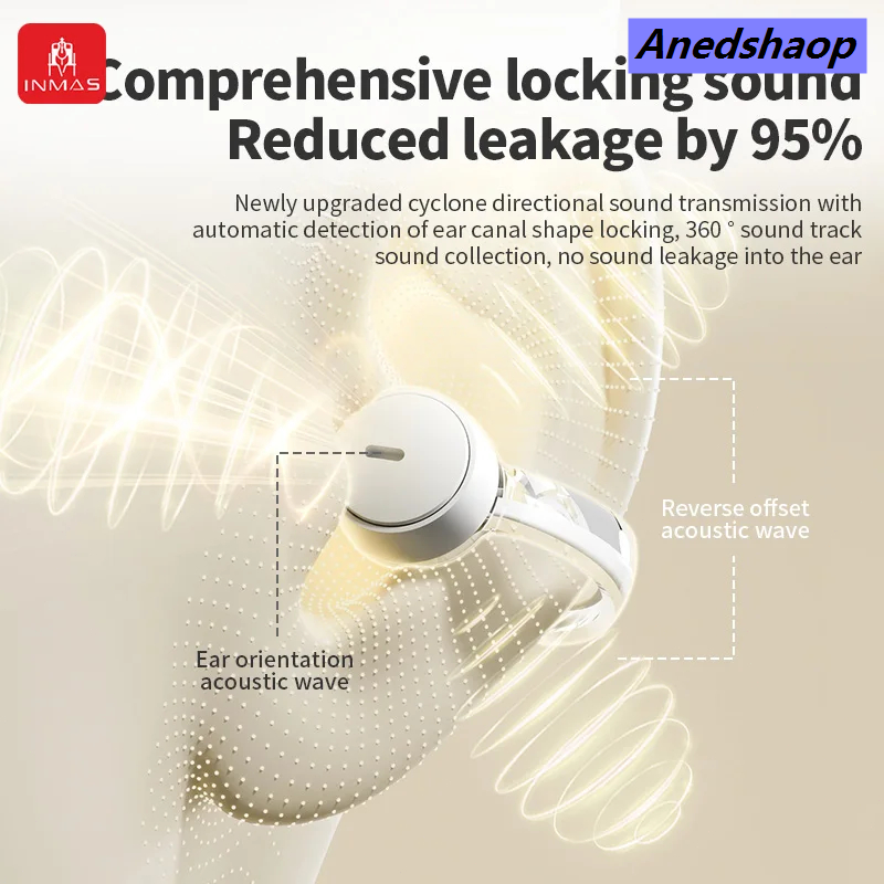 NEW Anedshaop INMAS S39 ENC Wireless Bluetooth5.4 Headphone TWS Ear Clip Earbuds 2025 Digital Display Headset Noise Reduction Stereo Sport Earphone