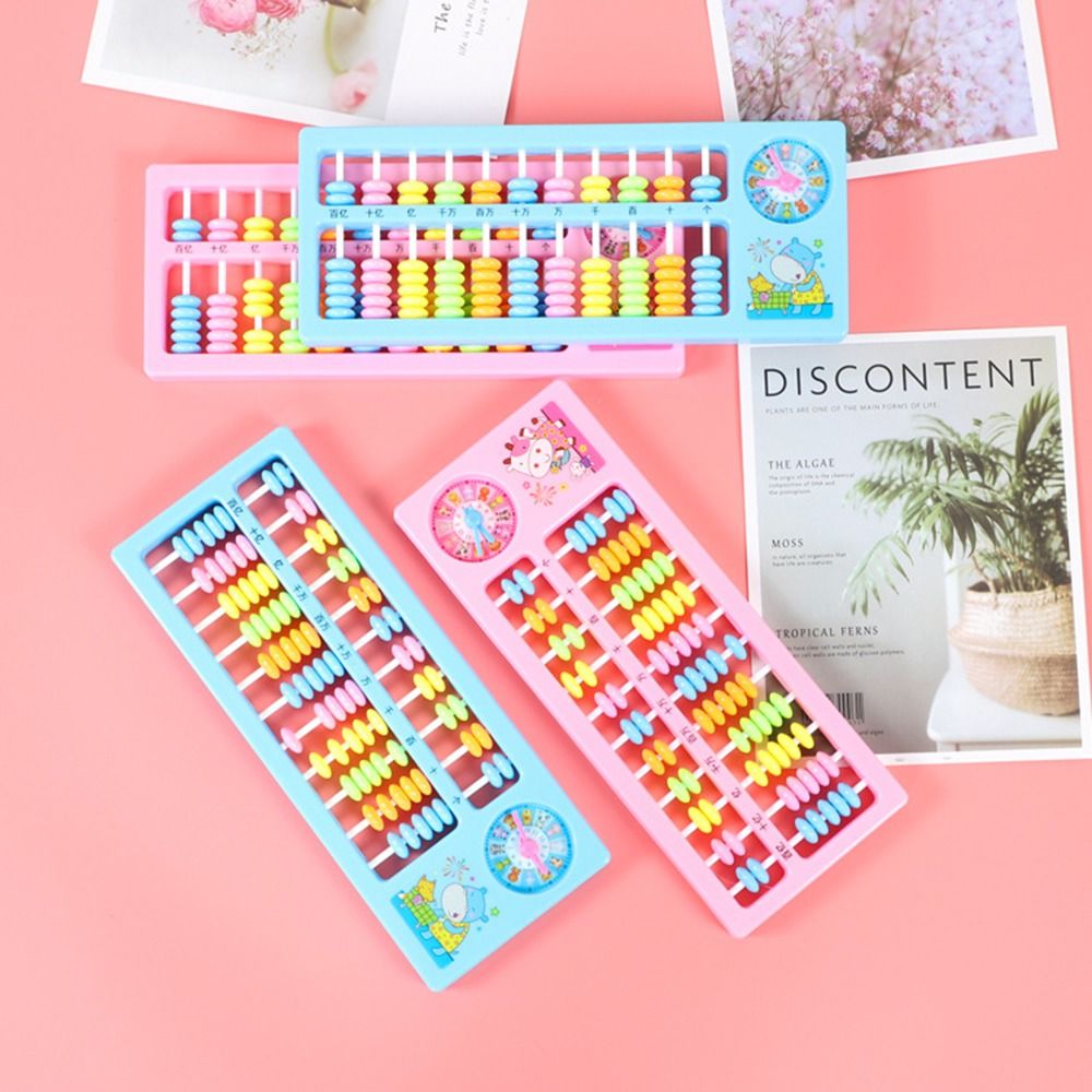 Portable Plastic Abacus Calculation 11 Column Abacus 7 Beads 7Beads 11Column Abacus Puzzle Toy Education Stationery Mental Abacus Calculation
