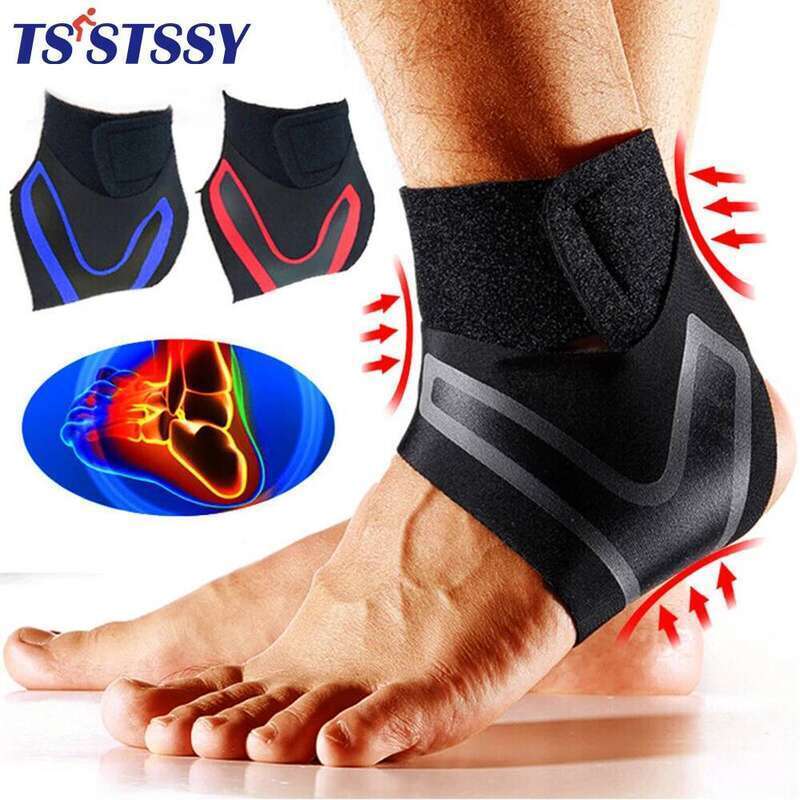 1PC Adjustable Compression Sleeve Elastic Ankle Brace Guard Foot Anti-Sprain Support Heel Protective Strap Sports Fiess