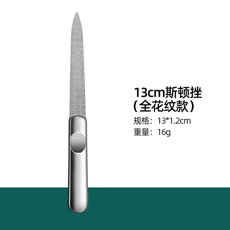 New 1PCS Professional Stainless Steel Nail File Buffer Metal Double Side Grinding Rod Manicure Pedicure Scrub Nail Arts Tools Thick