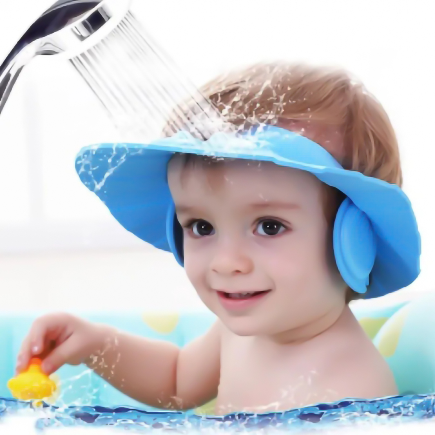 Blue Baby Bath Cap| Sower cap for baby | bath cap with ear
