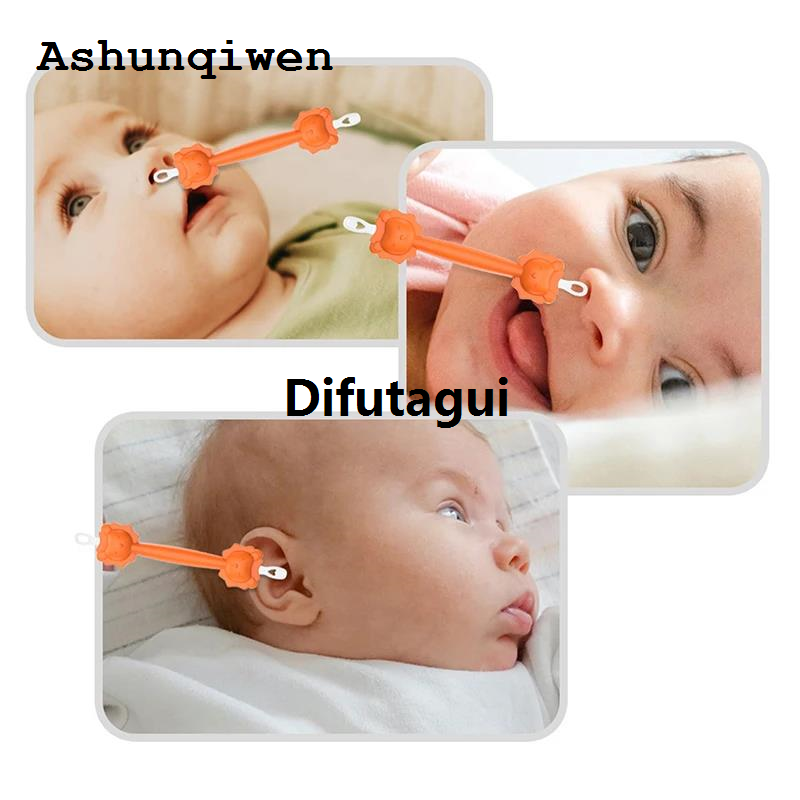 Difutagui Luxury 1pcs Baby Cleaner Spoon Double Headed Multifunctional Soft Sales promotion Wax Curette Picker Ear Nose Cleaning Stick Silicone Clean Tweezers