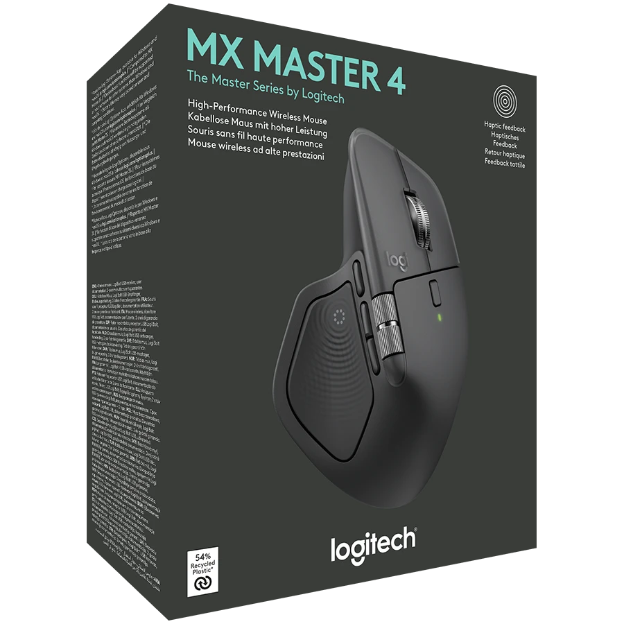 Logitech MX Master 4 Mouse | Ultra-Fast Scrolling | Advanced Ergonomic Design | Precision Tracking Anywhere | Multi-Device & Customizable Controls | Long Battery Life | USB-C Charging | Bluetooth | Windows, MacOS | 100% Genuine