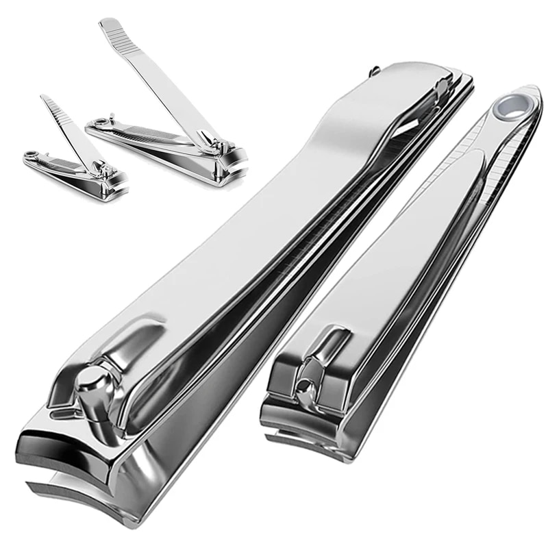 HOT NANAKOR 1/2Pcs Nail Clipper Cutter Stainless Steel Potrable Fingernail Toenail Scissors Manicure Trimmer Tools Drop Shipping
