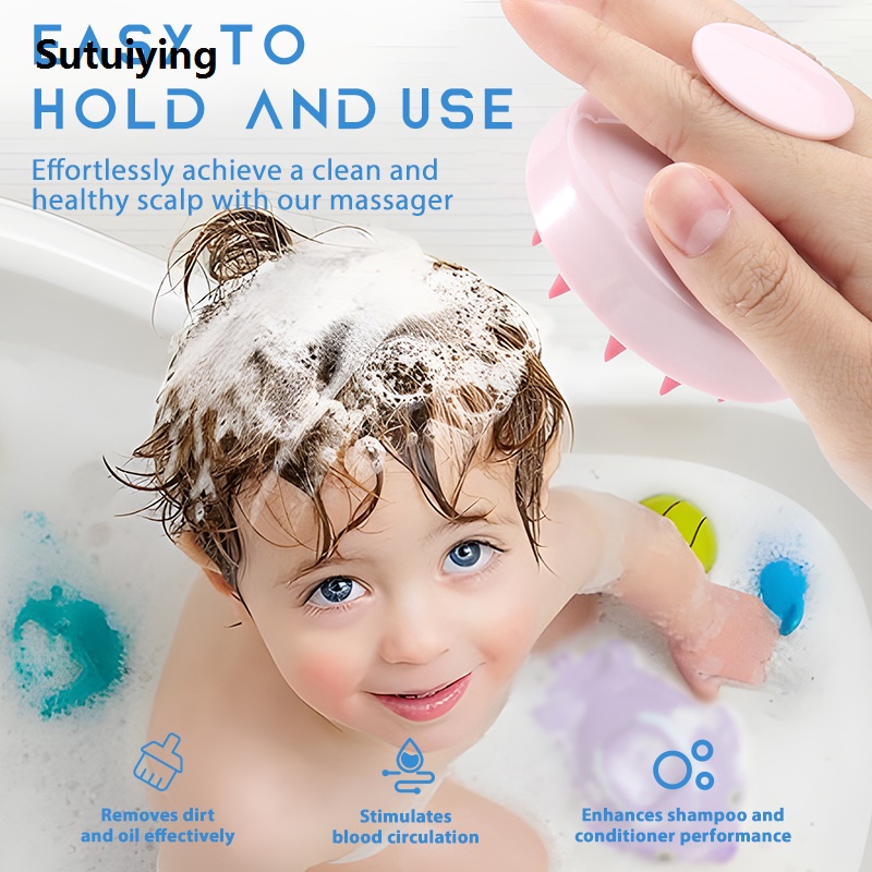 Sutuiying Head Scalp Massage Brush Clean Scalp Comb With Handle Hair Washing New Massager Brush Scalp Scrubber Shampoo Head Scrubber Tools