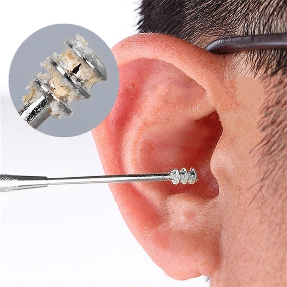 【New arrival】Draagbare Dubbele-Side Spiraal Earpick Graven Oor Curette Gereedschappen Graven Earpick Cleaner Tool Oor Lepel Oor Schoonmaken Tool 1pcs Willekeurige