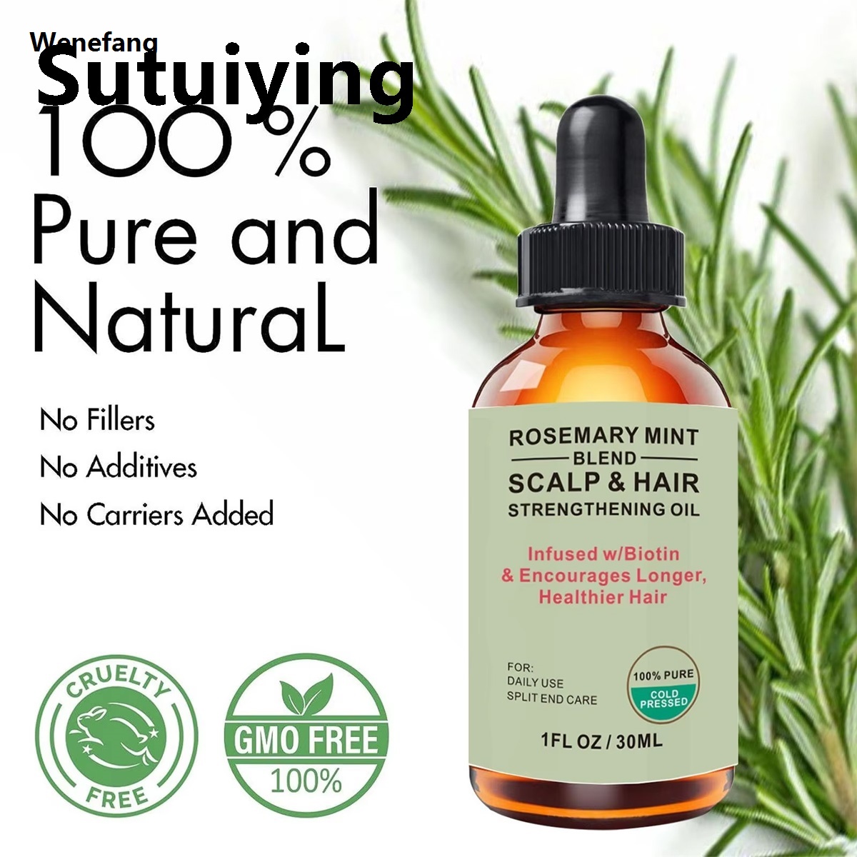 Wenefang Sutuiying Rosemary Mint Hair Growth Oil Preventing Hair Dryness Split Moisturizing 2025 Fashion Gentle Nourishing Soft Glossy Organics Hair Care Oil