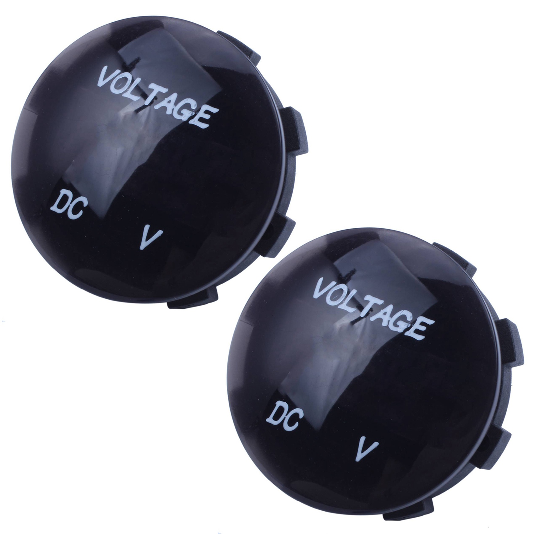 OYPFXMI 2X 5V-25V DC Voltmeter LED Digital Display Panel Mounted Round Waterproof Car Motorcycle Car