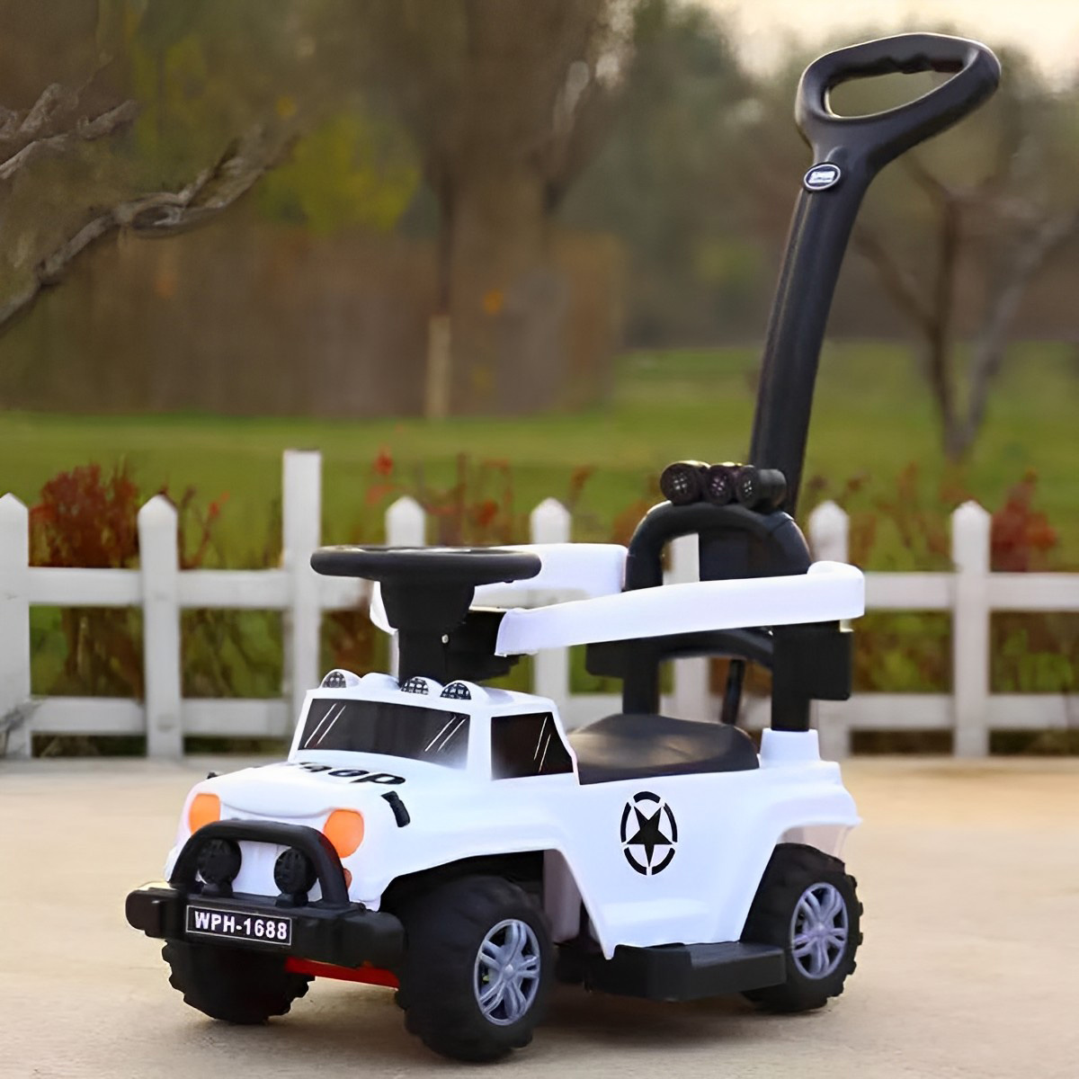 KidsSansar - Kids Ride On Musical Push Car With Back Handle