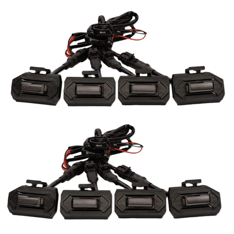 ZOROOM 8PCS Car LED Front Grill Lights External Grill Lamp Smoke Car Accessories