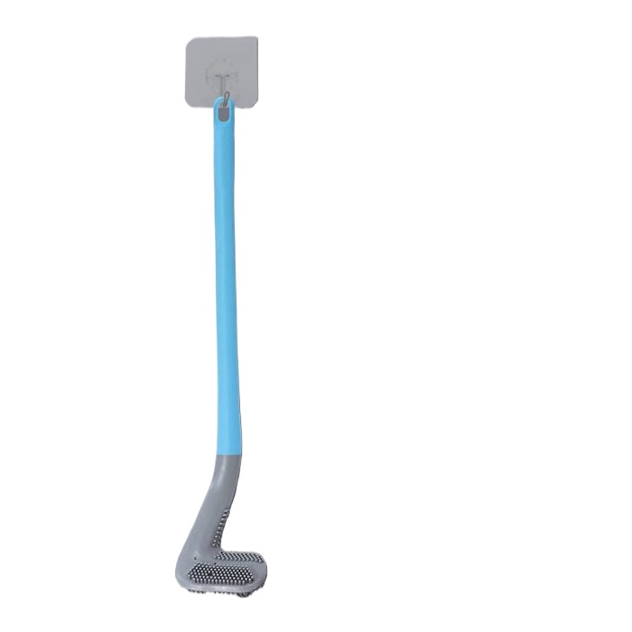 Silicone Toilet Brush with Flexible Bristles and Non-Slip Long Handle, Golf Shape Curved Toilet Cleaner Brush, Deep Cleaning Toilet Brush