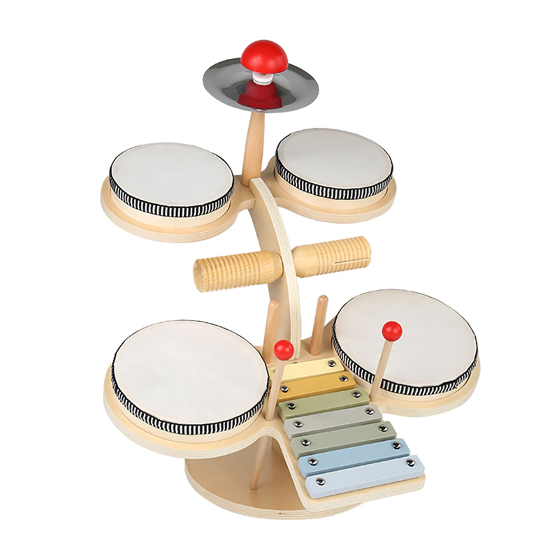 Con Serratura11 in 1 Kids Drum Set Musical Instruments Musical Toys Wooden Music Percussion Instruments for Kids & Drummers 1 Pieces