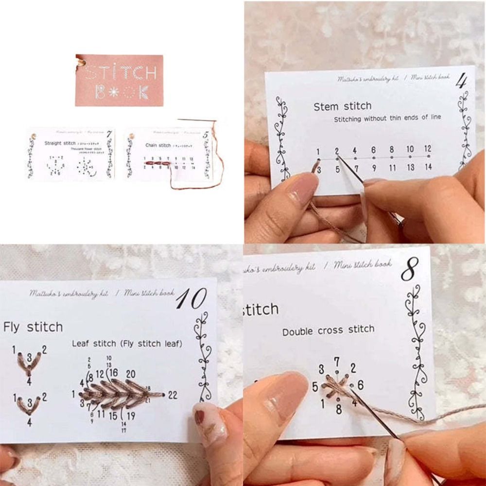 New DIY Craft Creative Mini Sewing Book Handmade Products Embroidery Sewing Book Craft Kit Card Sewing Accessories Travel Sewing Kit for Sewing Enthusiasts