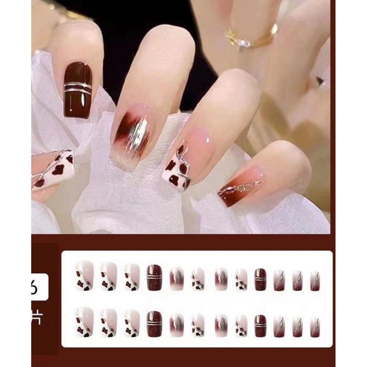 All Time All Season Casual Party Wear 24 Pieces Press On Nails (Fake Nails For Daily Wear - Reusable Artificial Nail) With Manicure Kits