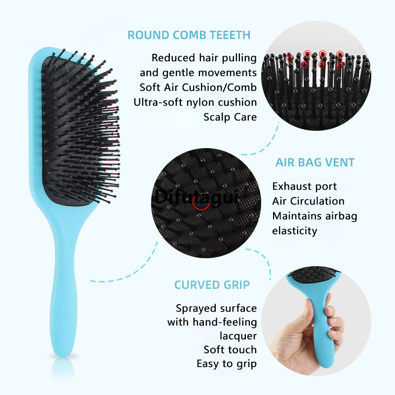 Difutagui Hairdressing ladies portable home curls long hair comb scalp anti-static Fashion hairbrush airbag brush massage accessories styling