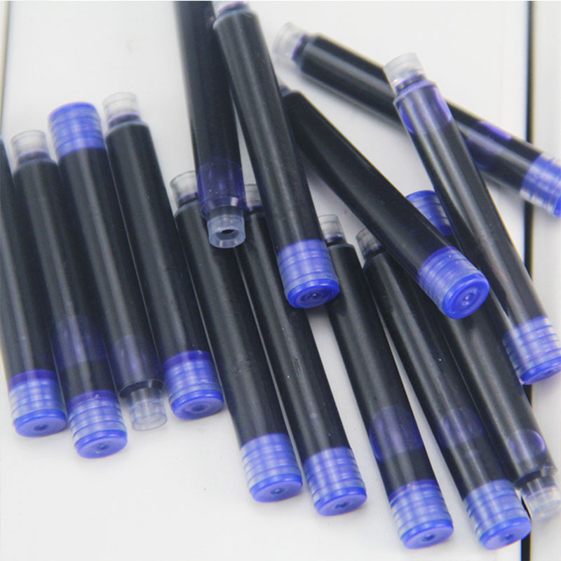 30pcs/pack Disposable Fountain Pen Ink Cartridge Refills Universal Design Blue