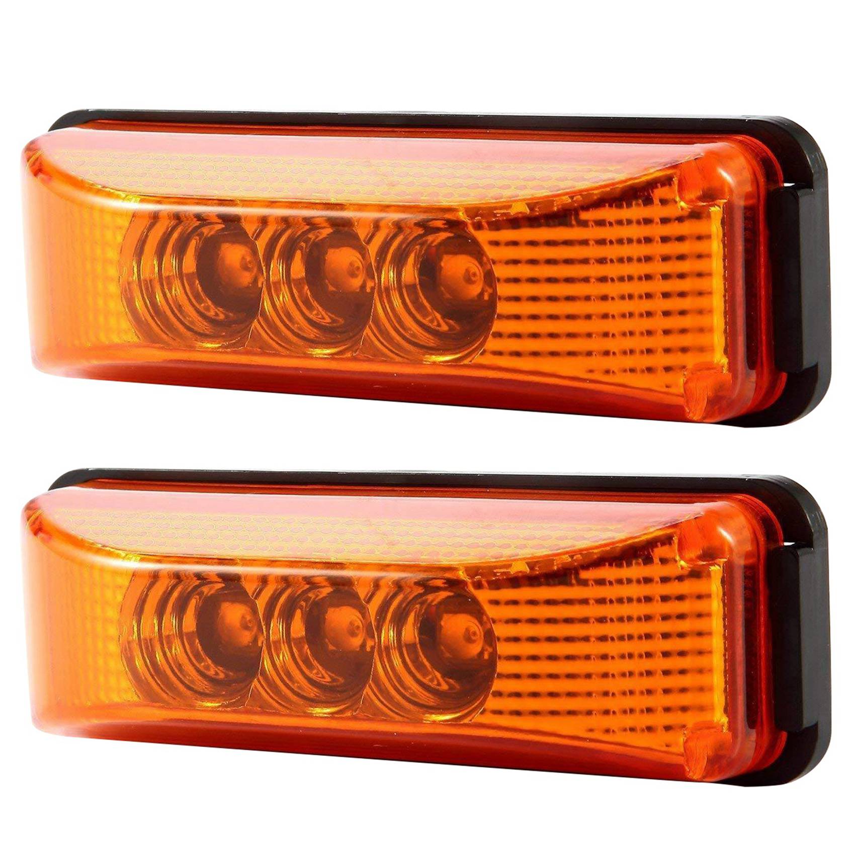 FORIDE 2X 3 Led 3.9Inch Car Truck Side Marker Light Tail Rear Lamps Indicator Marker 10-24V for Trailer Rv Boat Lorry