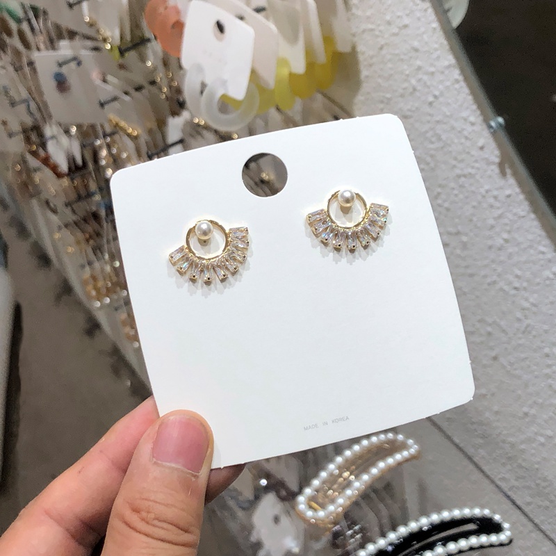 【Happy LifeStore】GJIQIAO 2023 Cute Shiny Zircon Circle Earrings For Wo Girls Pearl Micro Paved Pendientes Jewelry