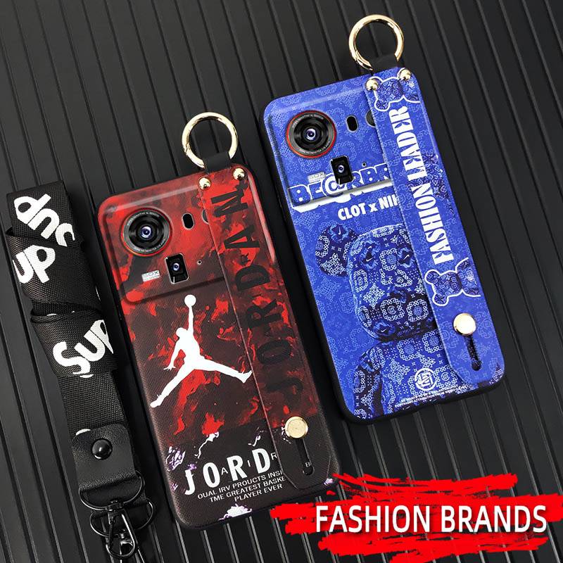 Cool Anti-dust Phone Case For ZTE Nubia Z80 Ultra/Z2577 Kickstand Fashion Design Trendy Dirt-resistant Wristband Durable