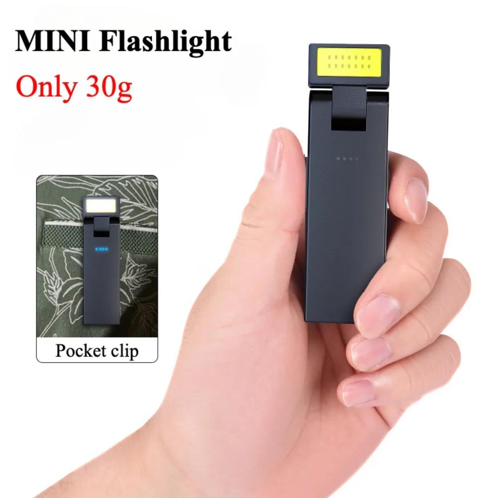 Hot Selling Powerful MINI Rechargeable Car Work Light EDC White Red Flashlight 180° Rotatable Emergency Torch Waterproof Car Inspection