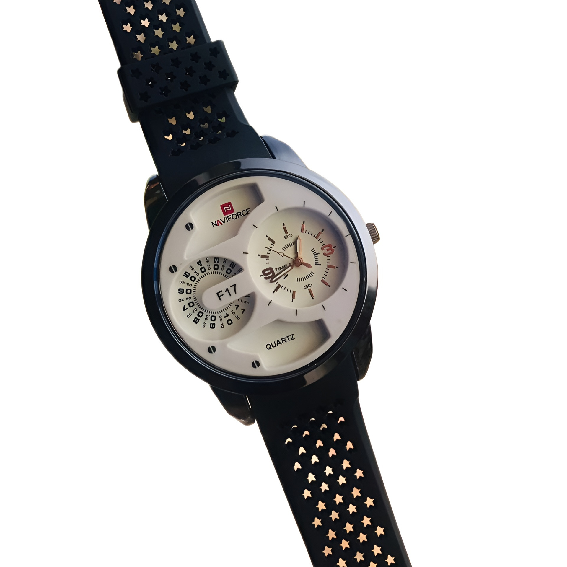 New Attractive Design White Dial Rubber Quartz Watch For Unisex