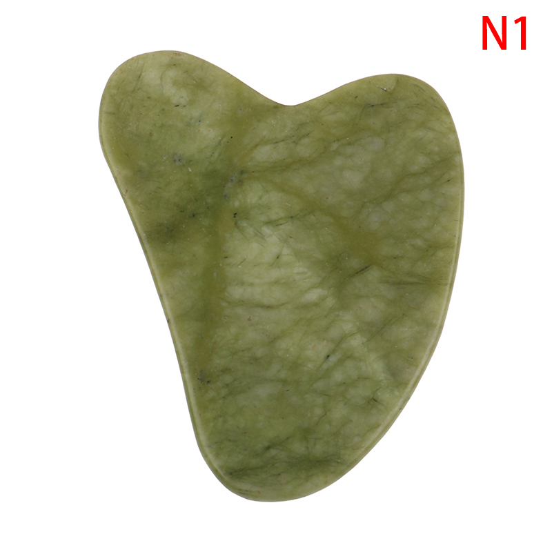 Natural Gua Sha Jade Rose Quartz Stone Face Board Green Heart Shaped Massage