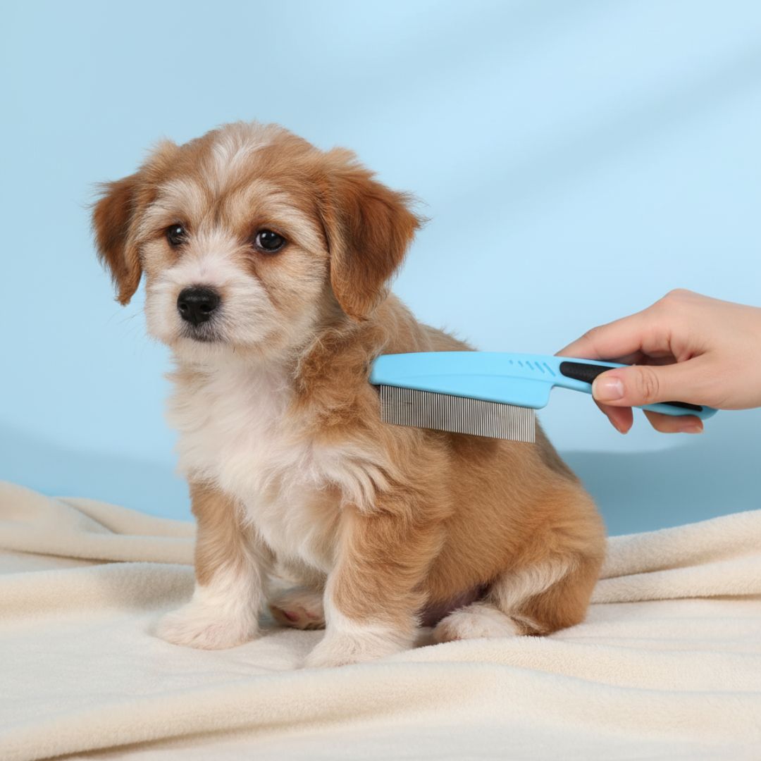Dog and Cat Flea Comb (Pet Deshedding Grooming Comb)