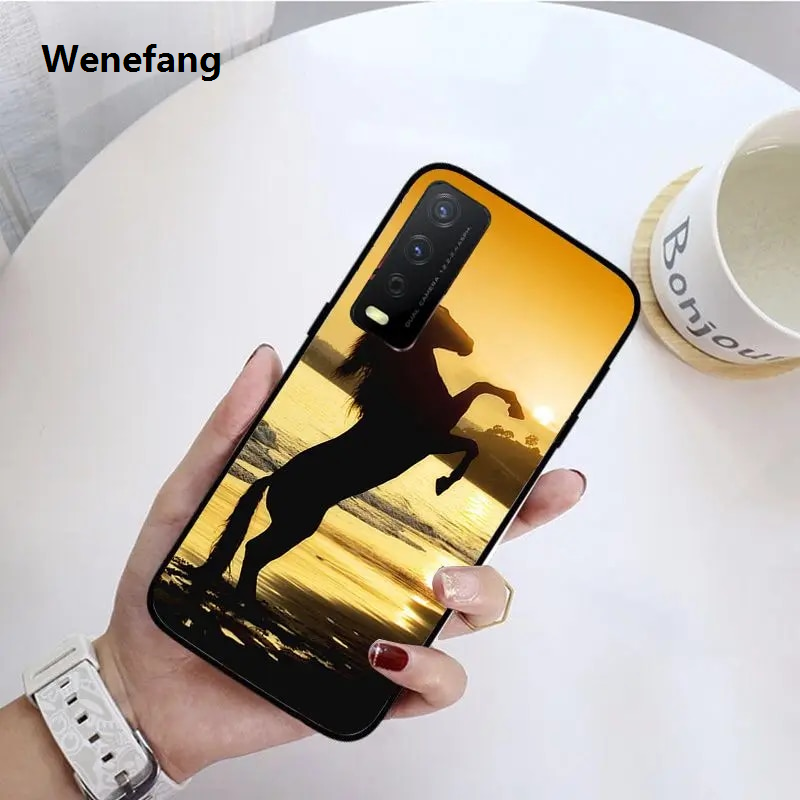 Wenefang funda running horse soft silicone phone cover For vivo Y35 Y31 Y11S Y20S 2021 Y21S Y33S Y53S V21E V23E V25PRO V27E 5G Cases
