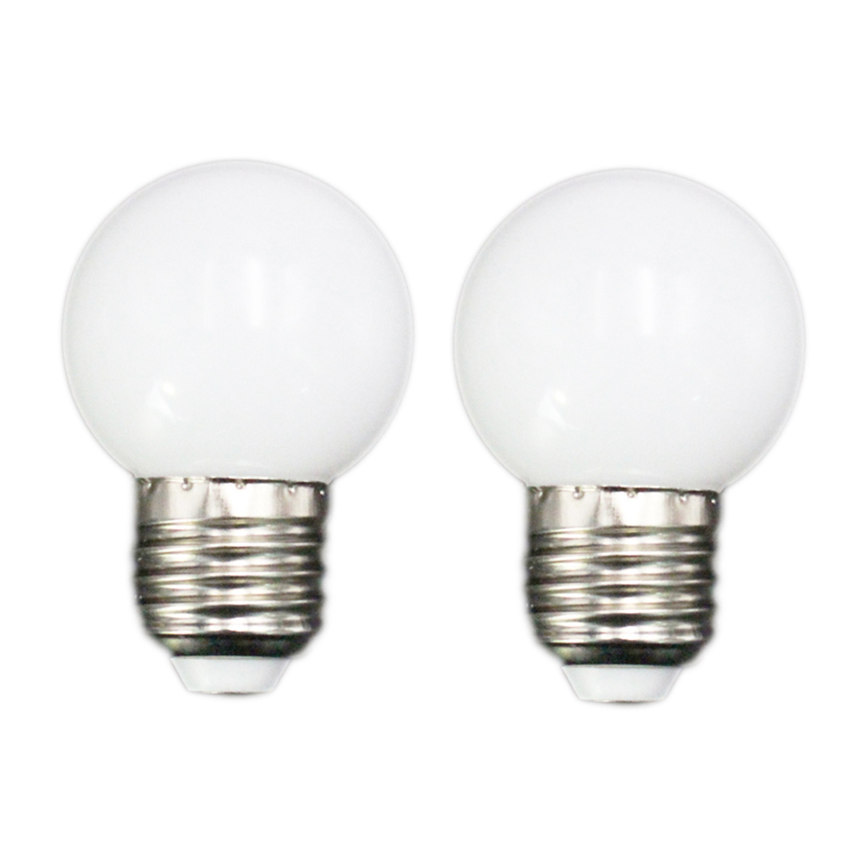 NAMUNY E27 Led Bulbs - E27 1W Pe Frosted Led Globe Colorful White/Red/Green/Blue/Ylellow Lamp 220V -2PCs(White)