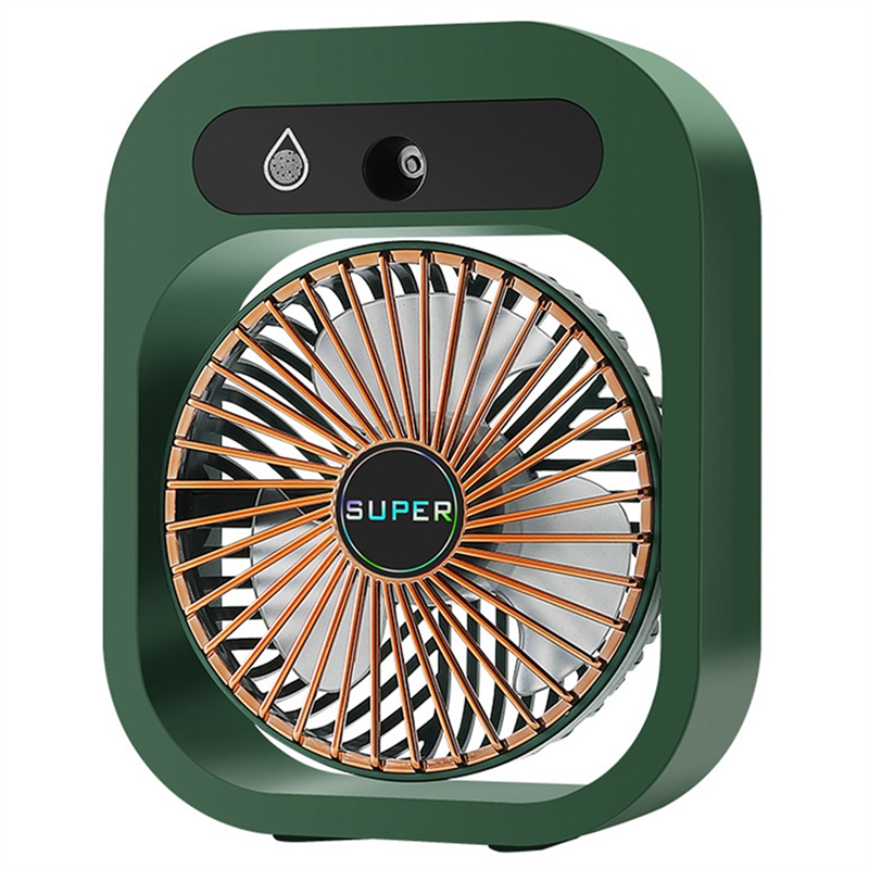 JAERBEE Conditioning Fan Desk Misting Fan Cooling USB Rechargeable Humidifier Portable Fan with 3 Wind Speeds for Home A
