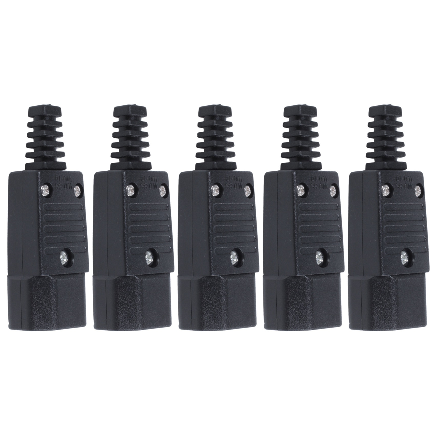 ARELENE 5X Black IEC-320 C14 Male Plug AC Power Inlet Socket Connector 250V 10A