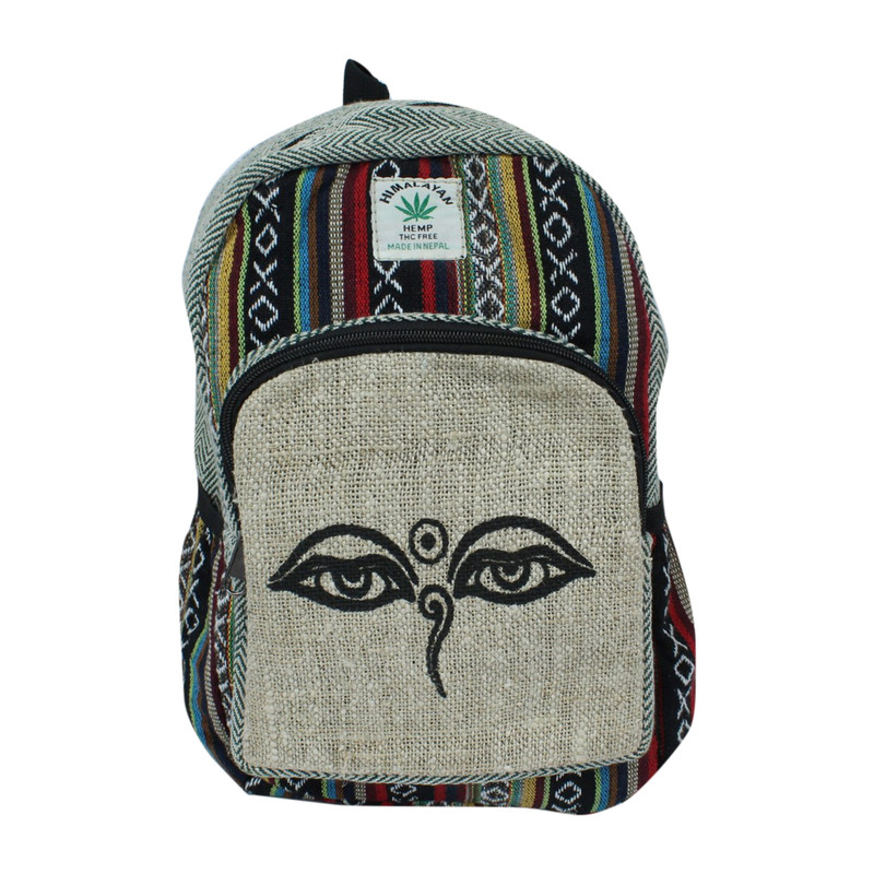Hemp Buddha Eyes Printed Backpack