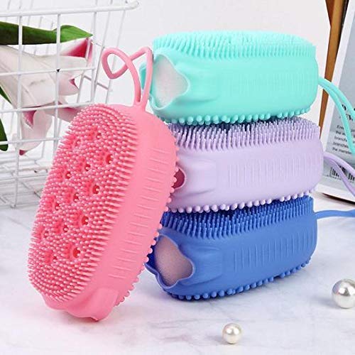BATH BRUSH Silicone Body Back Scrubber, Double Side Bathing Brush For Skin Deep Cleaning Massage