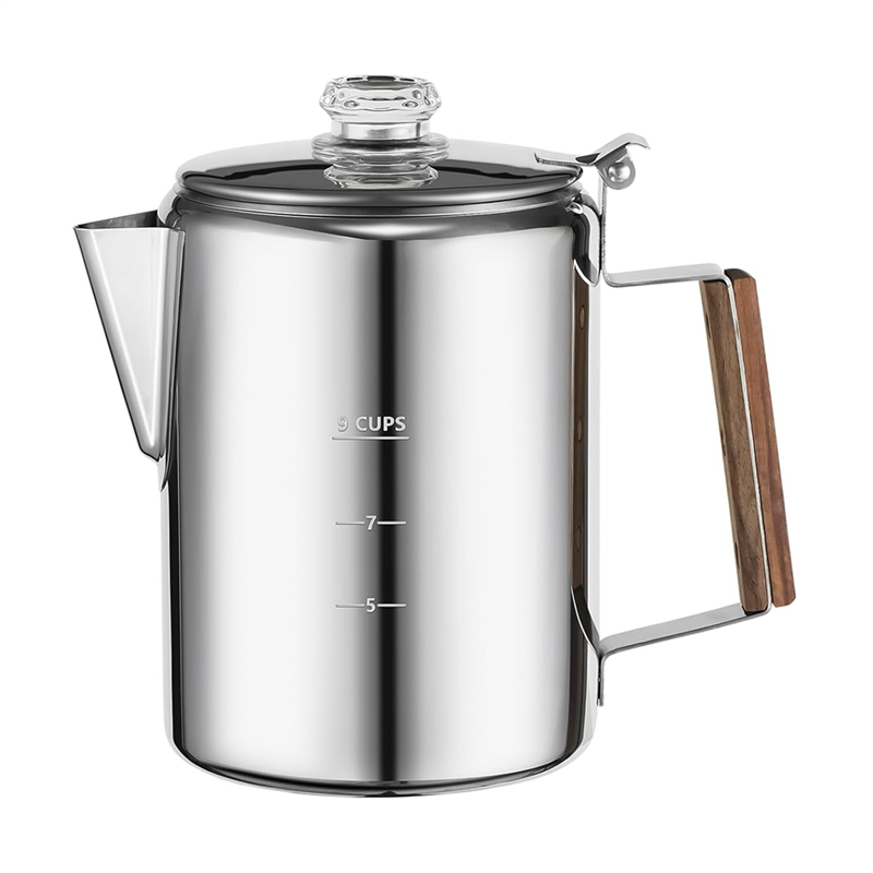 Coffee Percolators Stovetop for Camping, Percolator Coffee Pot Stainless Steel Coffee Maker Camping Outdoors 9 Cup