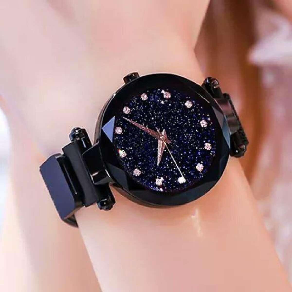 New Luxury Fashion Black Starry Magnetic Casual Watch For Women