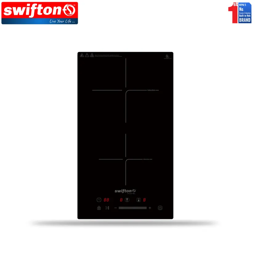 Swifton 30cm Double Induction Built in hob Cooktop, Child care lock, pause Timer SN-226VDH
