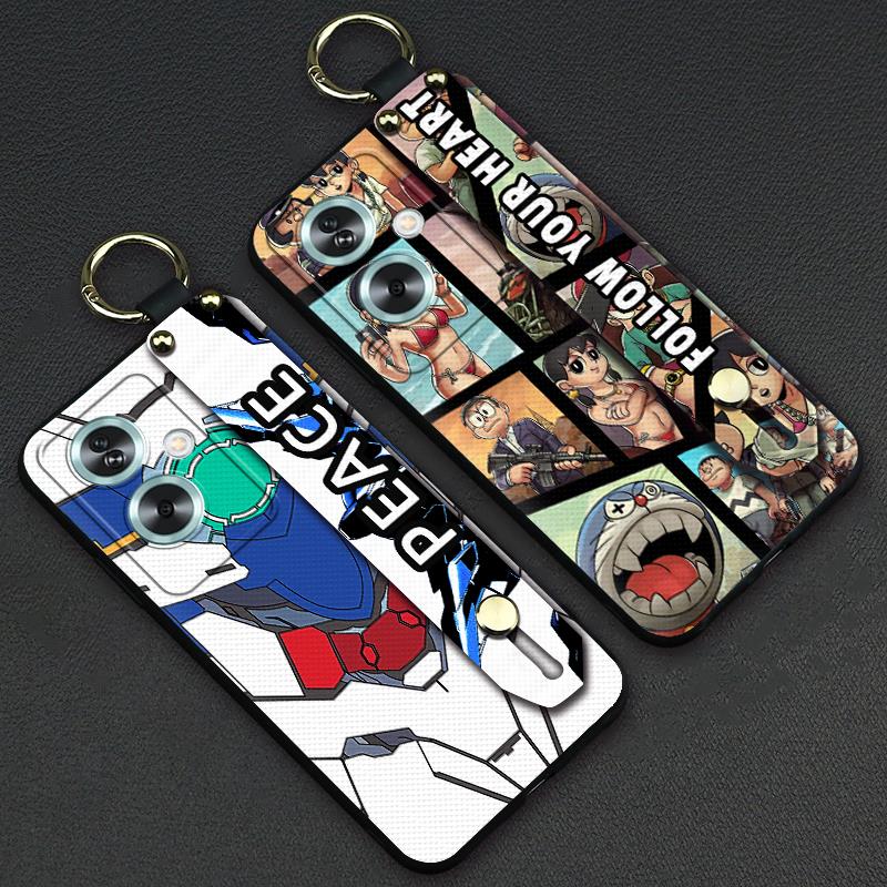 Shockproof Back Cover Phone Case For OPPO A79 5G 2023 Graffiti Fashion Design Phone Holder ring Lanyard Soft case