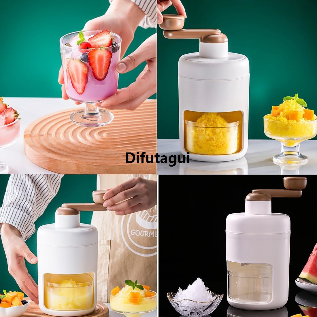 2025 NEW Ice Crusher Ice Shaver Machine Gola Maker Household Small Mini Shaved Ice Show, Portable Multi-function Hand Shaved Ice Chopper for Home Kitchen For Home Easy To Use