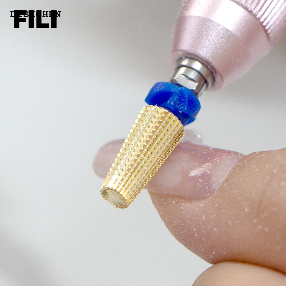 DISICHEN Luxury Professional Universal 3/32 5 in 1 Tungsten Carbid Nail Drill Bit Milling Cutter for Nail Polishing UV Gel Removal Manicure Tool