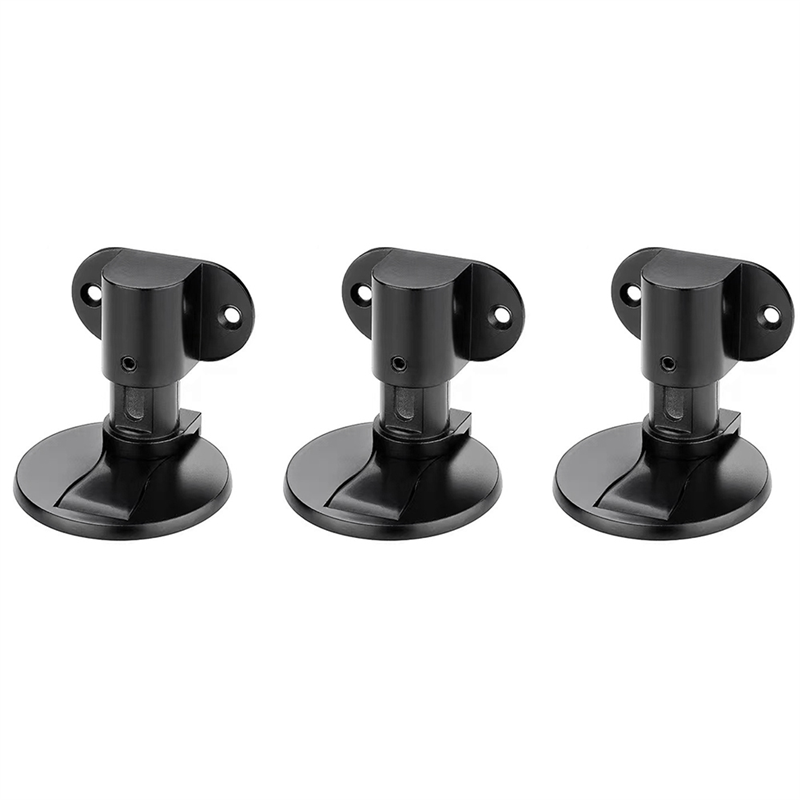 ARELENE 3PCS Adjustable Alloy Door Stop Anti-Collision Invisible Door Punch-Free Bathroom Floor Door Stop Black