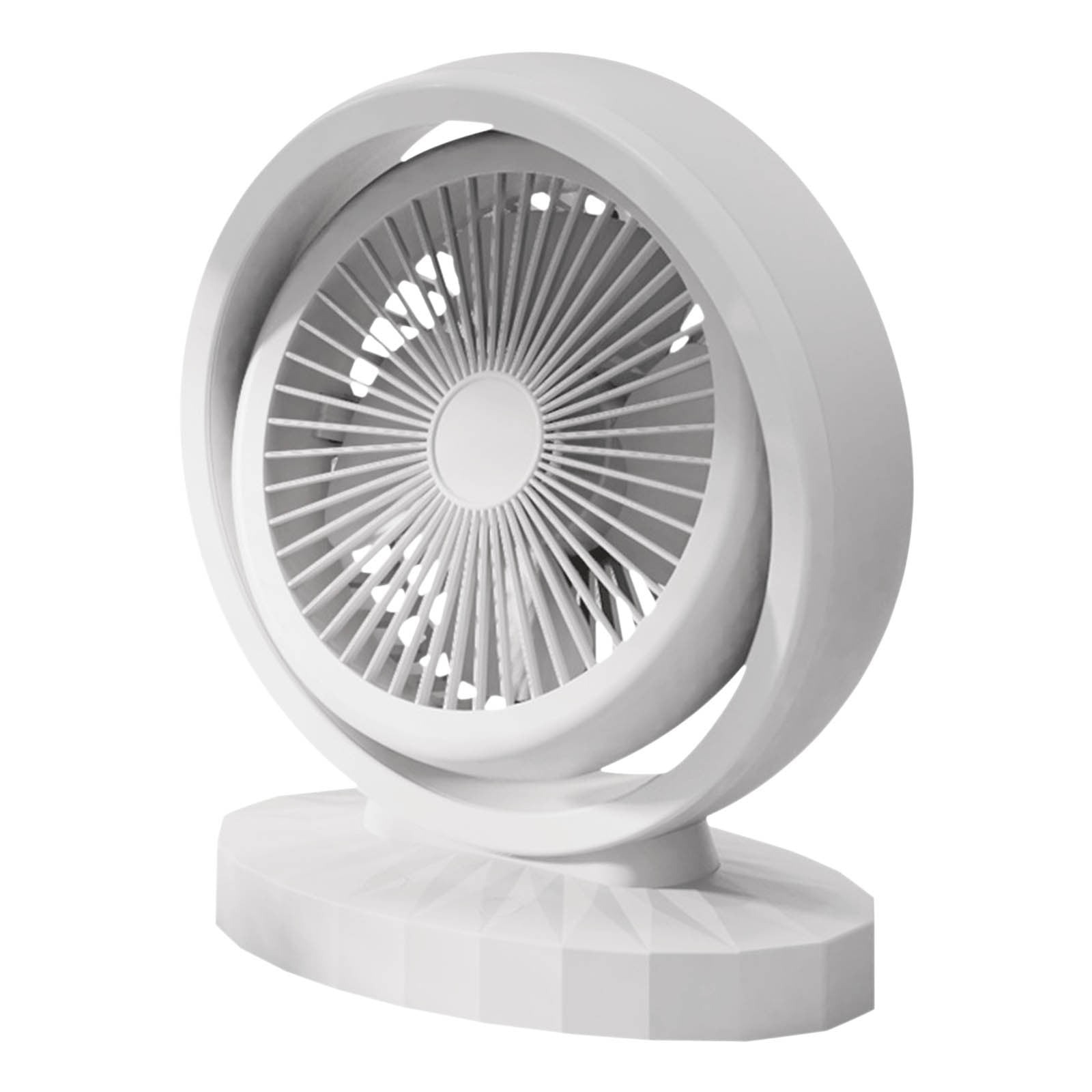multifunctional rechargeable desktop fan, designed to provide portable cooling and lighting.