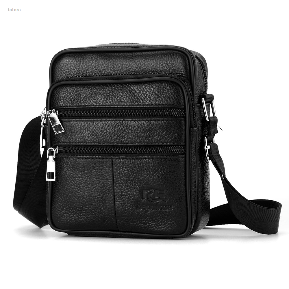 NEW totoro Men's Shoulder Bag Business Casual Vintage Messenger 2025 New Bag High Quality Leather Men's Travel Shoulder Bag