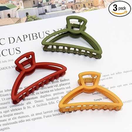 FR-LIT STYLEDOSE 1 Piece Large Matte Hair Claw Clip In Pastel Colors, Aesthetic Korean style Butterfly Hair Clutch For Thick/Thin Hair for Women Hair Accessories