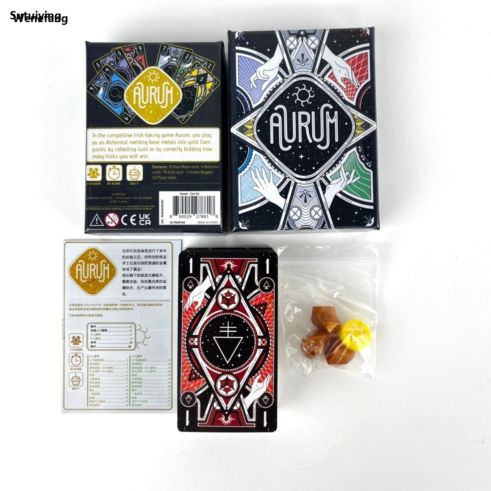 Wenefang Sutuiying Aurum Board Game 3-4 Players Family/Party Funny Table 【2025 Version】 Hot Selling Game Friends Entertainment Strategy Cards Game