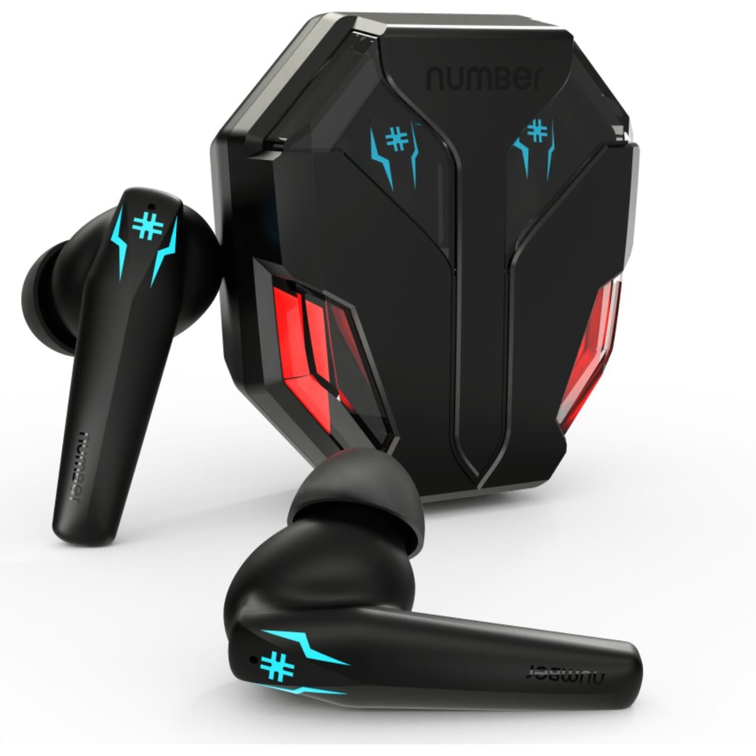 Number Super Buds Pro Gt99 Wireless Earbuds Dual Pair, 4 Mic ENC Gaming RGB TWS,35ms Low Latency,50H Battery Bluetooth