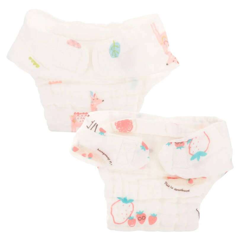 2 pcs Pure Cotton Washable Reusable Baby Diapers for Infant Girl Newborn Nappy Pants Soft Comfortable Breathing